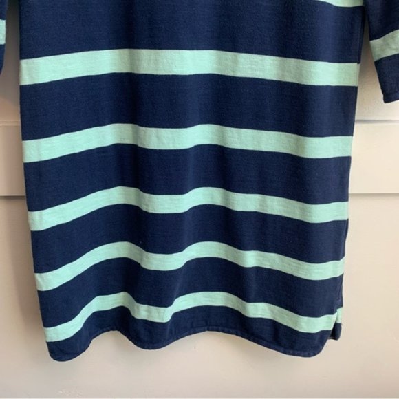J. Crew Blue & Mint Green Striped Shirttail Dress - Picture 6 of 10